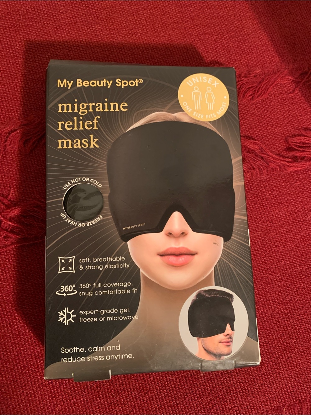 My Beauty Spot Black Migraine Relief Mask - Cooling & Heating Eye Wrap